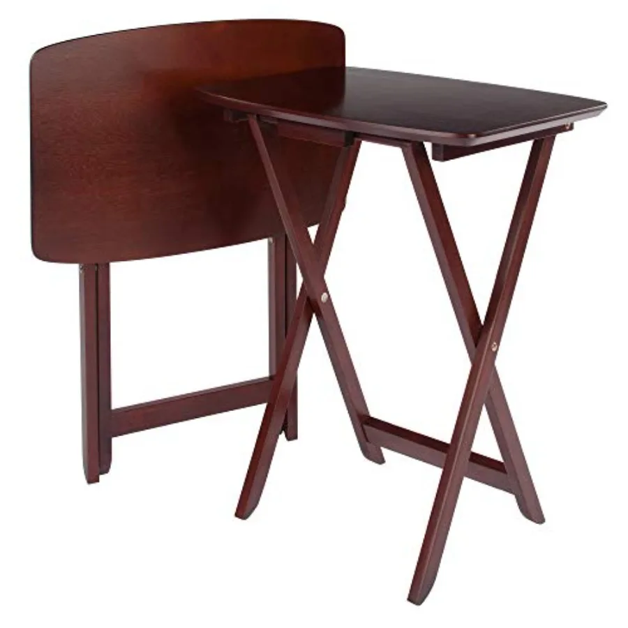 Darlene Set of 2 Foldable Snack Tables, 26" in Walnut, Easy to Store Portable Fold Up Table Set for Kitchen, Living Room TV Din
Darlene Set of 2 Foldable Snack Tables, 26" in Walnut, Easy to Store Portable Fold Up Table Set for Kitchen, Living Room TV Din