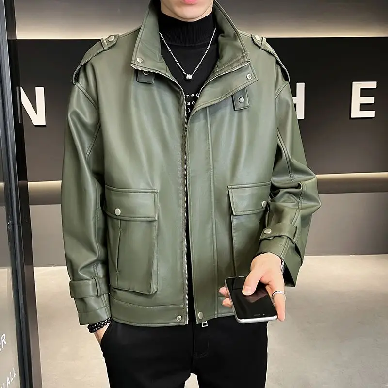New 2025 Winter Men's Korean Trendy Leather Coat Warm Faux Fur Lining Casual Streetwear Jacket
New 2025 Winter Men's Korean Trendy Leather Coat Warm Faux Fur Lining Casual Streetwear Jacket