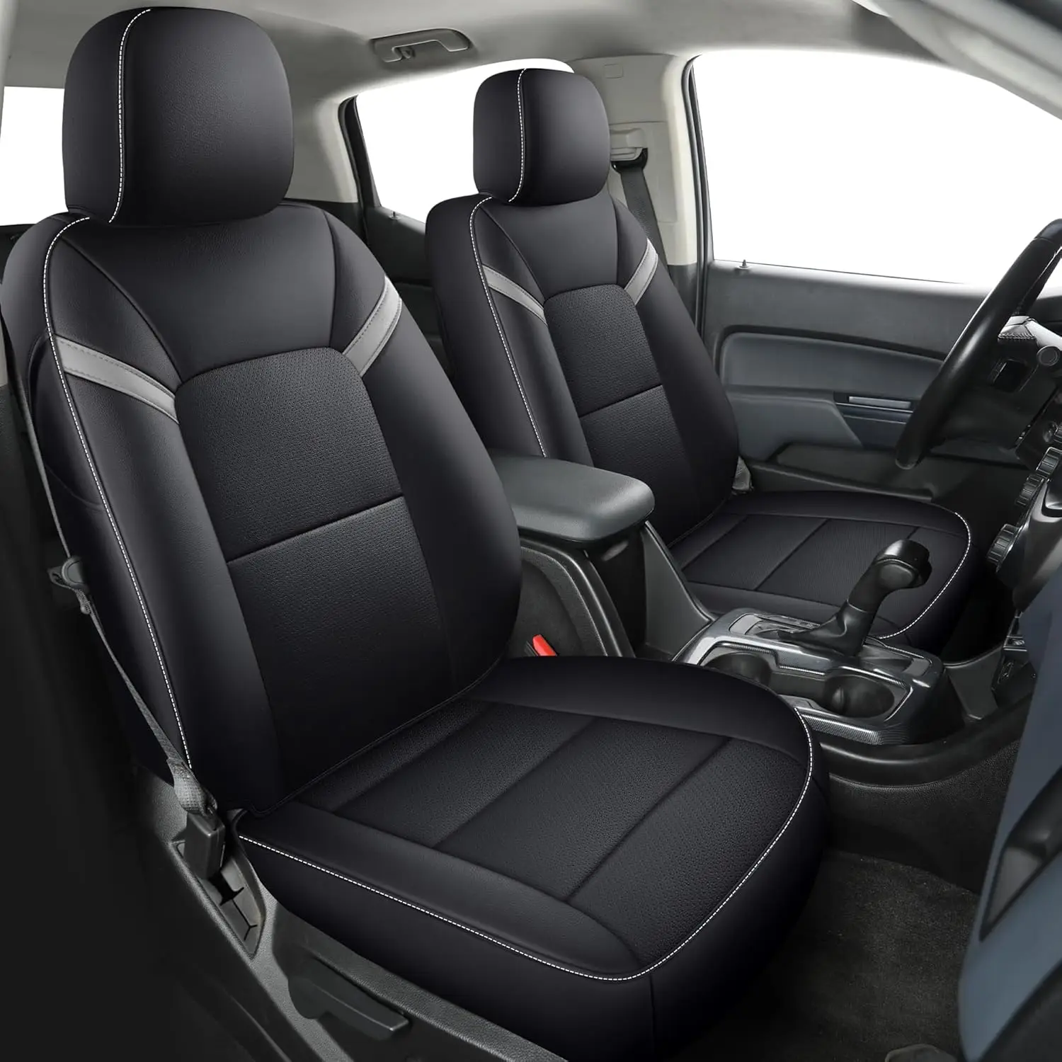 Car Seat Covers for 2023 - 2025 Crew Cab: Faux Leather, Black&Gray, Custom Fit
Car Seat Covers for 2023 - 2025 Crew Cab: Faux Leather, Black&Gray, Custom Fit