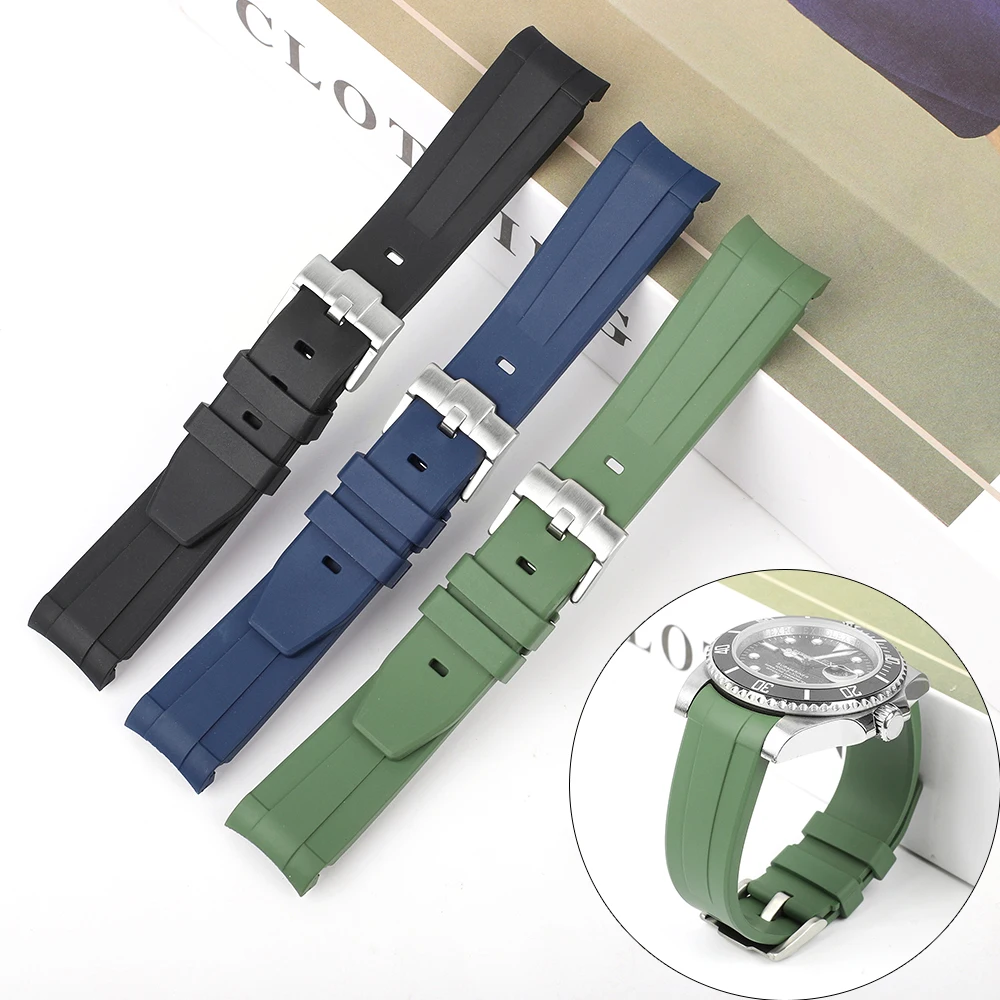 20mm Curved End FKM Fluororubber Watch Band for Rolex Strap for Omega Rubber Bracelet for Men Sport Band Replacement Wrist Band
20mm Curved End FKM Fluororubber Watch Band for Rolex Strap for Omega Rubber Bracelet for Men Sport Band Replacement Wrist Band