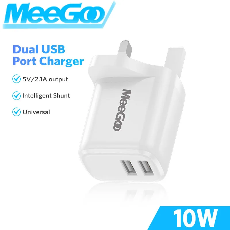 MEEGOO Charging 10W Dual USB Type C Charger UK 2.1A Type C Fast Charger Adapter For iPhone Xiaomi Samsung Huawei Phone and iPad
MEEGOO Charging 10W Dual USB Type C Charger UK 2.1A Type C Fast Charger Adapter For iPhone Xiaomi Samsung Huawei Phone and iPad