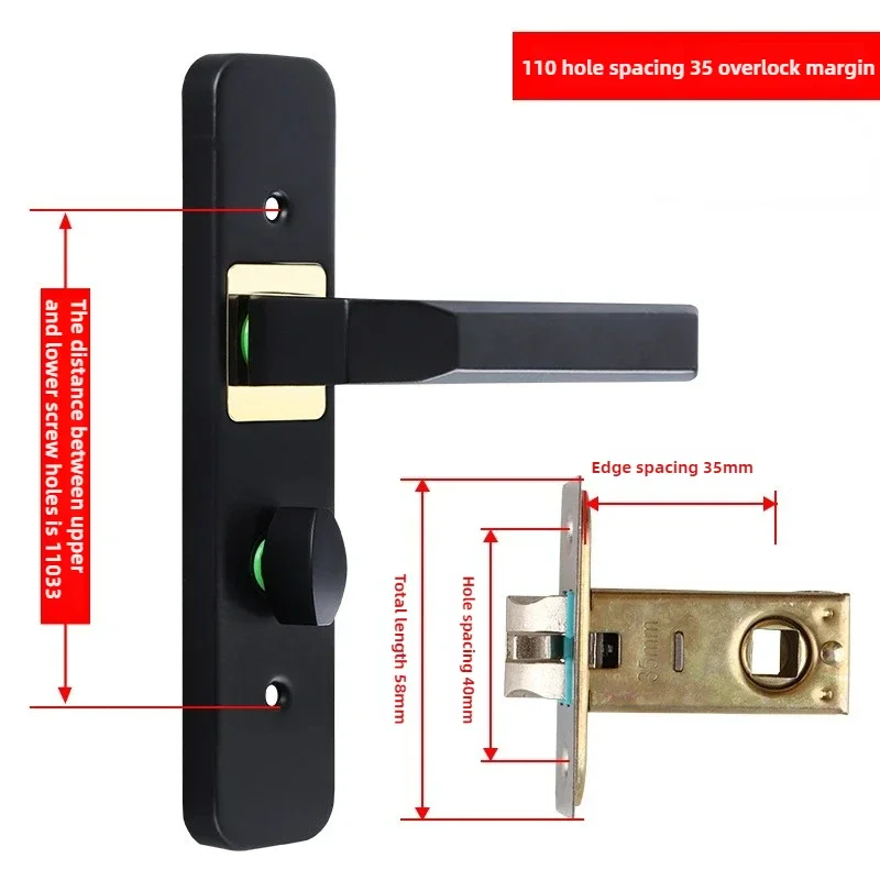 1PC Bathroom Door Lock Keyless and Lockable Toilet Door Lock 110 Hole Single Tongue Handle Lock Black
1PC Bathroom Door Lock Keyless and Lockable Toilet Door Lock 110 Hole Single Tongue Handle Lock Black