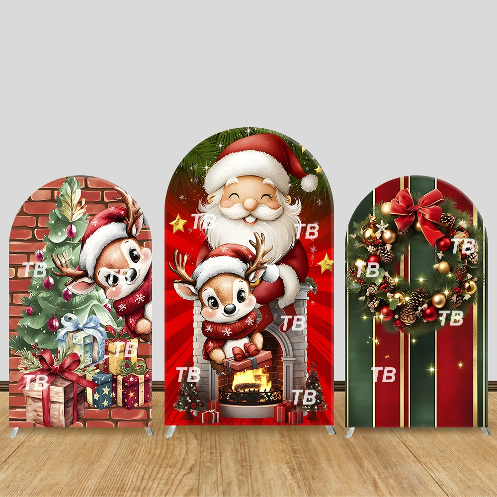 Christmas Santa & Reindeer Arch Backdrop Cover Fireplace Gift Theme Holiday Party Decor Photo Booth Supplies
Christmas Santa & Reindeer Arch Backdrop Cover Fireplace Gift Theme Holiday Party Decor Photo Booth Supplies