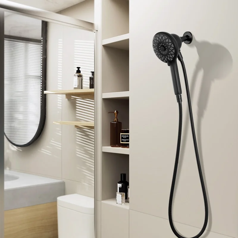 Matte Black Magnetic Handheld Shower Head with 6 Spray Modes, 60-Inch Stainless Steel Hose
Matte Black Magnetic Handheld Shower Head with 6 Spray Modes, 60-Inch Stainless Steel Hose