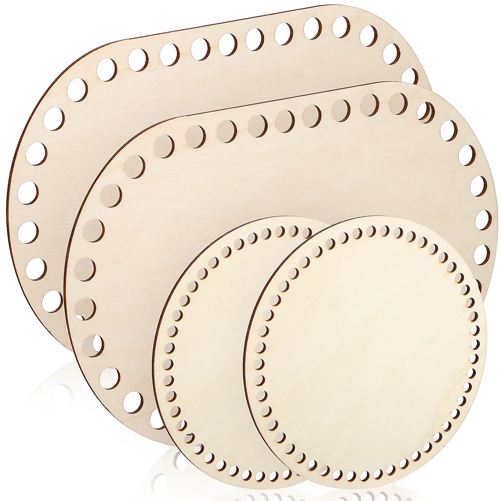 4pcs Wooden Crochet Basket Bases Natural Wood Basket Bottoms For Diy With Holes Compatible With Thick Yarn Easy To Paint
4pcs Wooden Crochet Basket Bases Natural Wood Basket Bottoms For Diy With Holes Compatible With Thick Yarn Easy To Paint