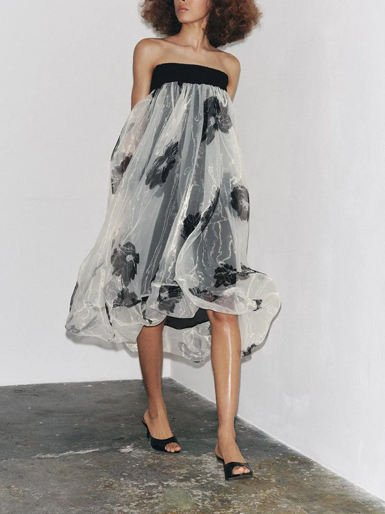 Summer New Arrival Sexy Strapl Printed Transparent Hard Tulle Dr Women's Faionable oulder-baring Gown Ethnic Sle
Summer New Arrival Sexy Strapl Printed Transparent Hard Tulle Dr Women's Faionable oulder-baring Gown Ethnic Sle