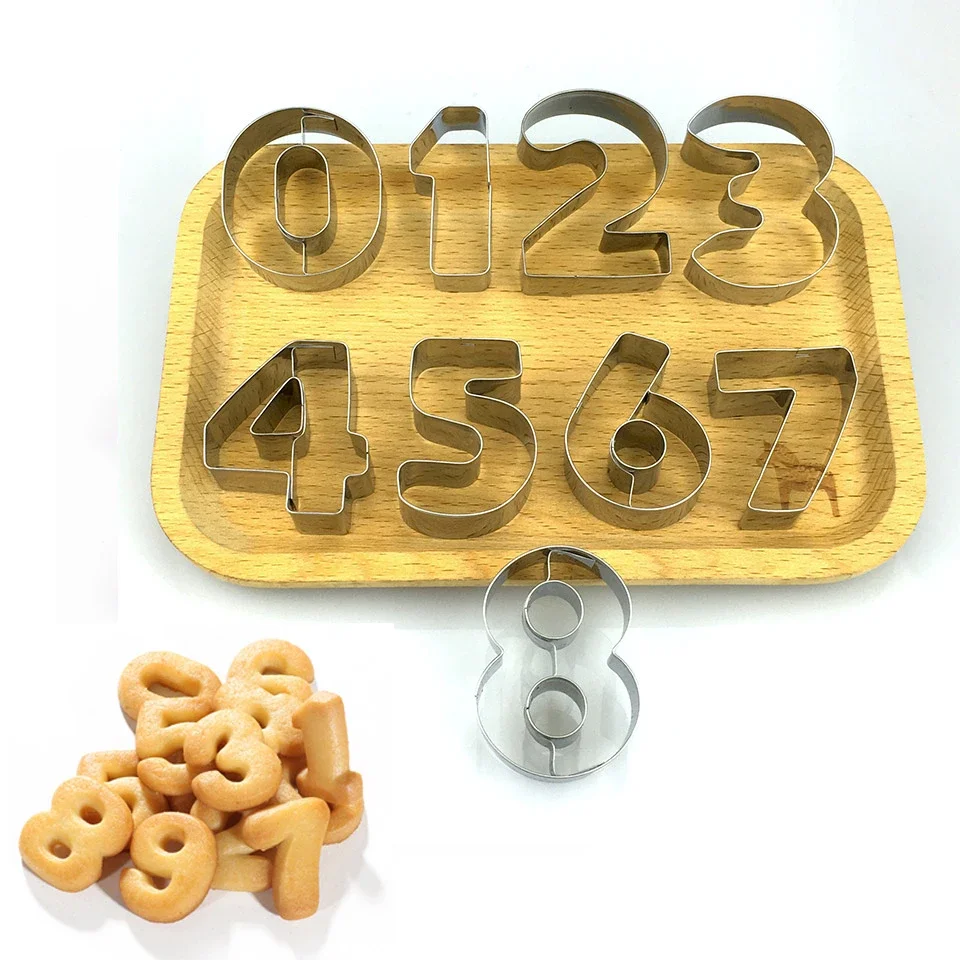 Hot Cookie Cutters Moulds 9PCS/Set Puzzle Numbers 0-8 Arabic Numerals Cute Candy Biscuit Mold DIY Baking Tools Stainless Steel
Hot Cookie Cutters Moulds 9PCS/Set Puzzle Numbers 0-8 Arabic Numerals Cute Candy Biscuit Mold DIY Baking Tools Stainless Steel