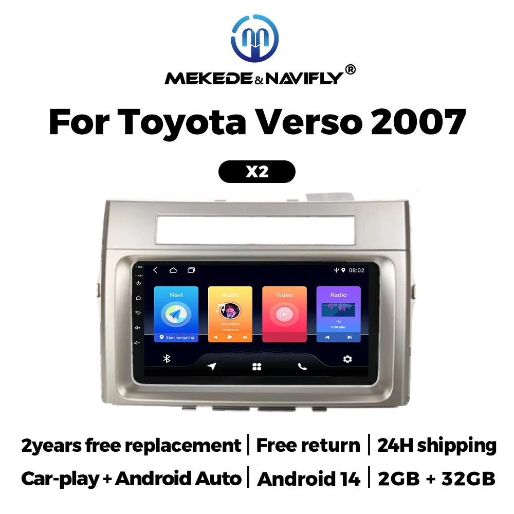 2Din Android 14 Car Stereo Radio Multimedia Video Player for Toyota Corolla Verso AR10 2004-2009 Wireless Carplay GPS Navigation
2Din Android 14 Car Stereo Radio Multimedia Video Player for Toyota Corolla Verso AR10 2004-2009 Wireless Carplay GPS Navigation