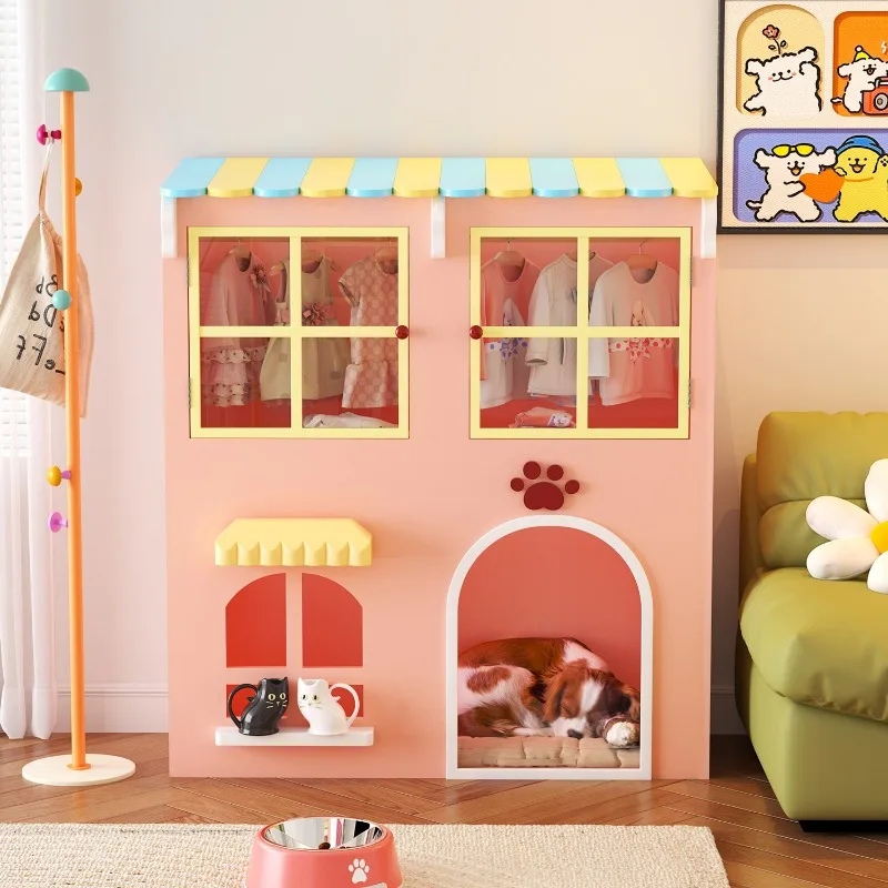 Pet dog large villa indoor semi-closed cat nest combination of upper cabinet and lower nest
Pet dog large villa indoor semi-closed cat nest combination of upper cabinet and lower nest