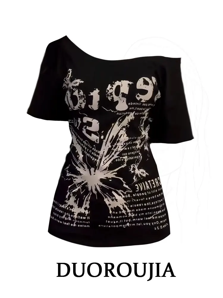 plus Size American Style Short Sleeve T-Shirt Shoulder Print Loose Fit Summer Lazy Style Casual Vintage Women's Top
plus Size American Style Short Sleeve T-Shirt Shoulder Print Loose Fit Summer Lazy Style Casual Vintage Women's Top