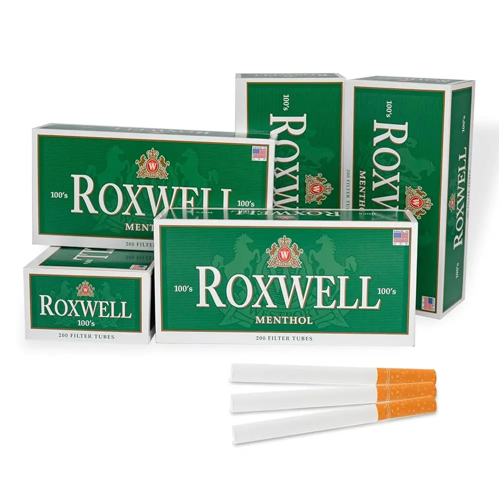 Free ShippingRoxwell CigaretteTubes Menthol 100's mm – 1000 Count - 5 Boxes of 200 Tubes – Smooth Draw White Filters – Clean Bur
Free ShippingRoxwell CigaretteTubes Menthol 100's mm – 1000 Count - 5 Boxes of 200 Tubes – Smooth Draw White Filters – Clean Bur