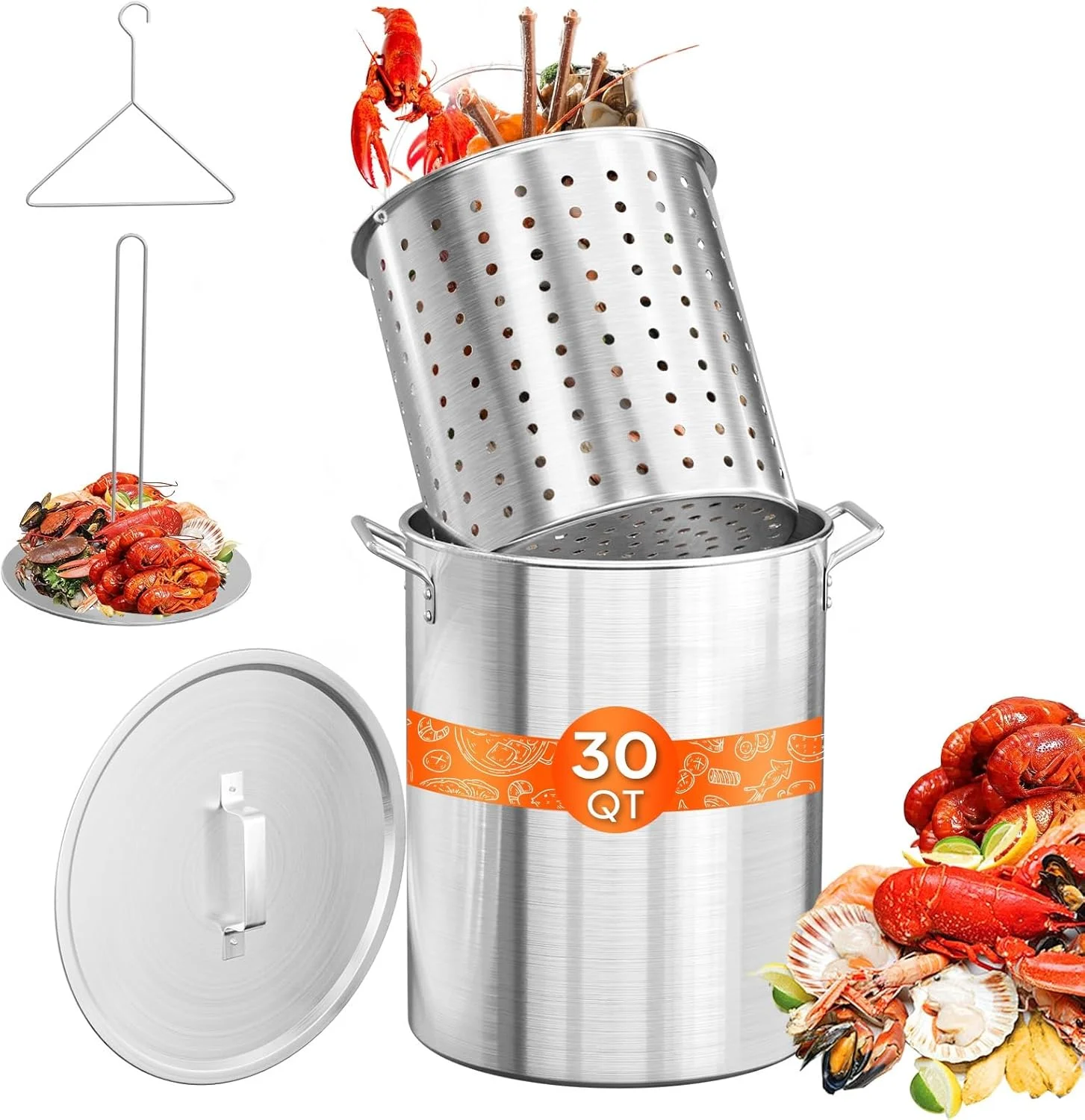 Алюминиевая фритюрница для индейки 30QT с корзиной-дуршлагом, крышкой и крюком для приготовления на открытом воздухе, варки морепродуктов и встреч
Алюминиевая фритюрница для индейки 30QT с корзиной-дуршлагом, крышкой и крюком для приготовления на открытом воздухе, варки морепродуктов и встреч