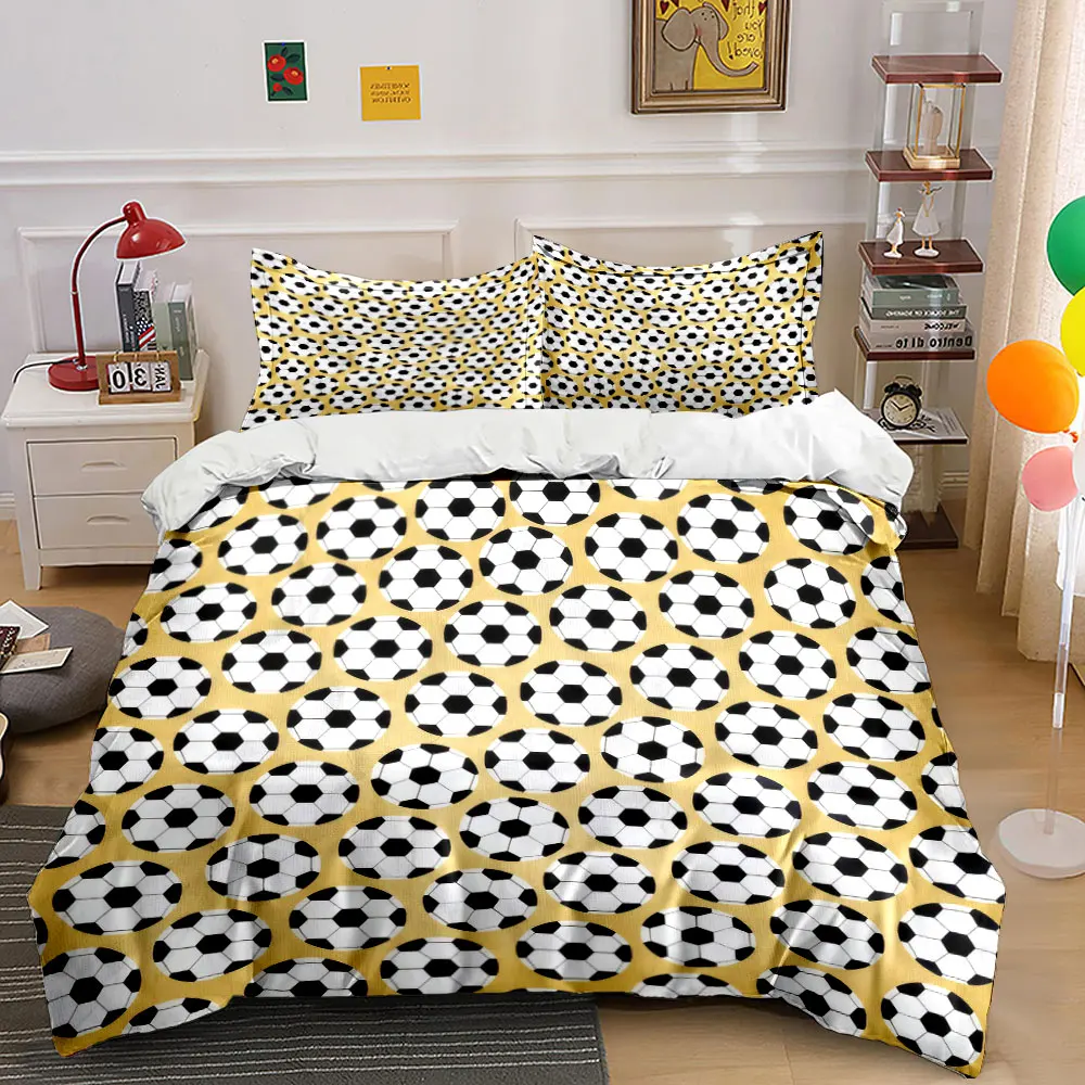 3Pcs Classic Soccer Ball Repeat Duvet Cover Set, Yellow Background Sport Boys Bedding Single Double King Queen, Gift
3Pcs Classic Soccer Ball Repeat Duvet Cover Set, Yellow Background Sport Boys Bedding Single Double King Queen, Gift