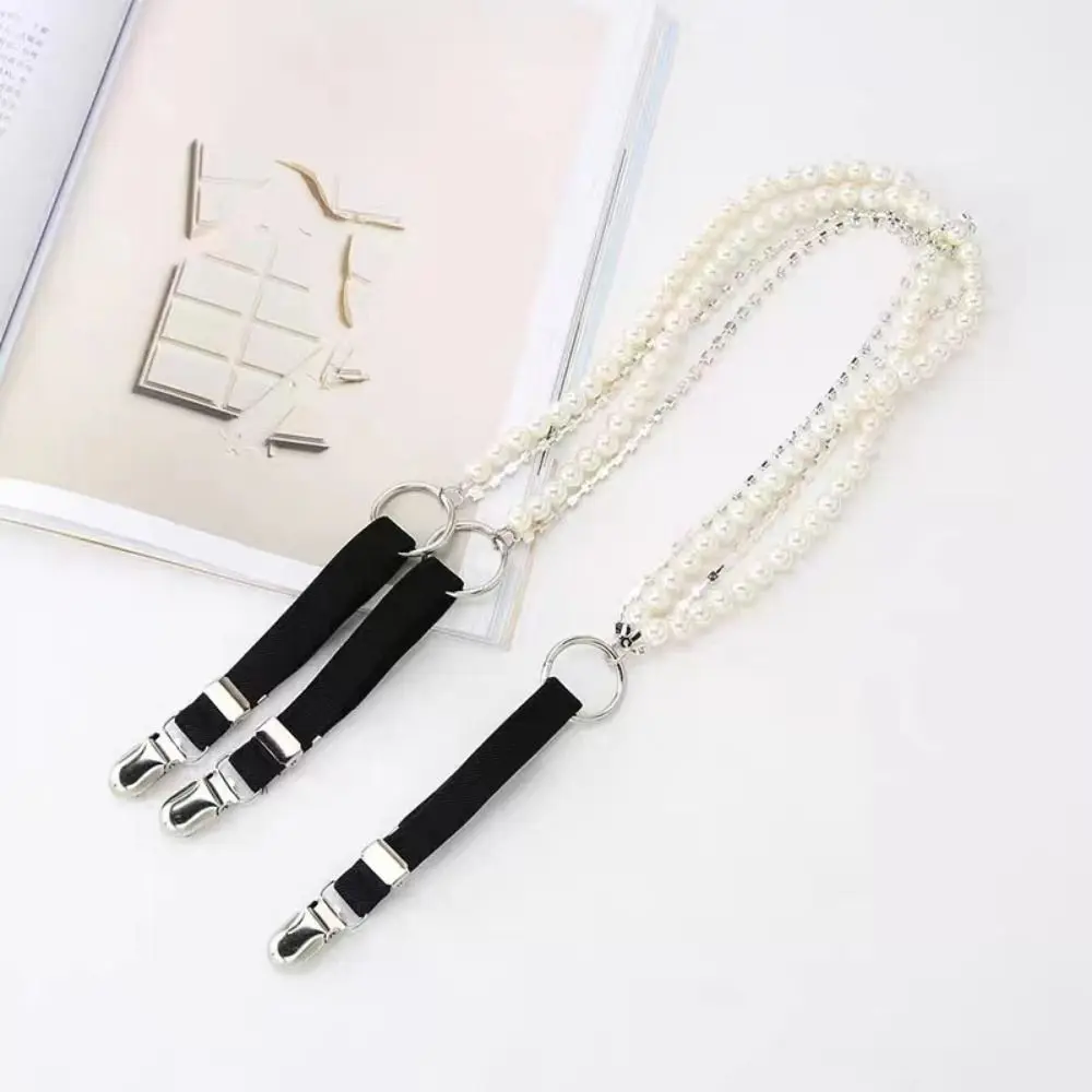 Pearls Rhinestone Pearl Suspenders Elastic Duck-mouth Clip Y-Shape Suspender Belts Wide Suspenders 3 Metal Clips
Pearls Rhinestone Pearl Suspenders Elastic Duck-mouth Clip Y-Shape Suspender Belts Wide Suspenders 3 Metal Clips