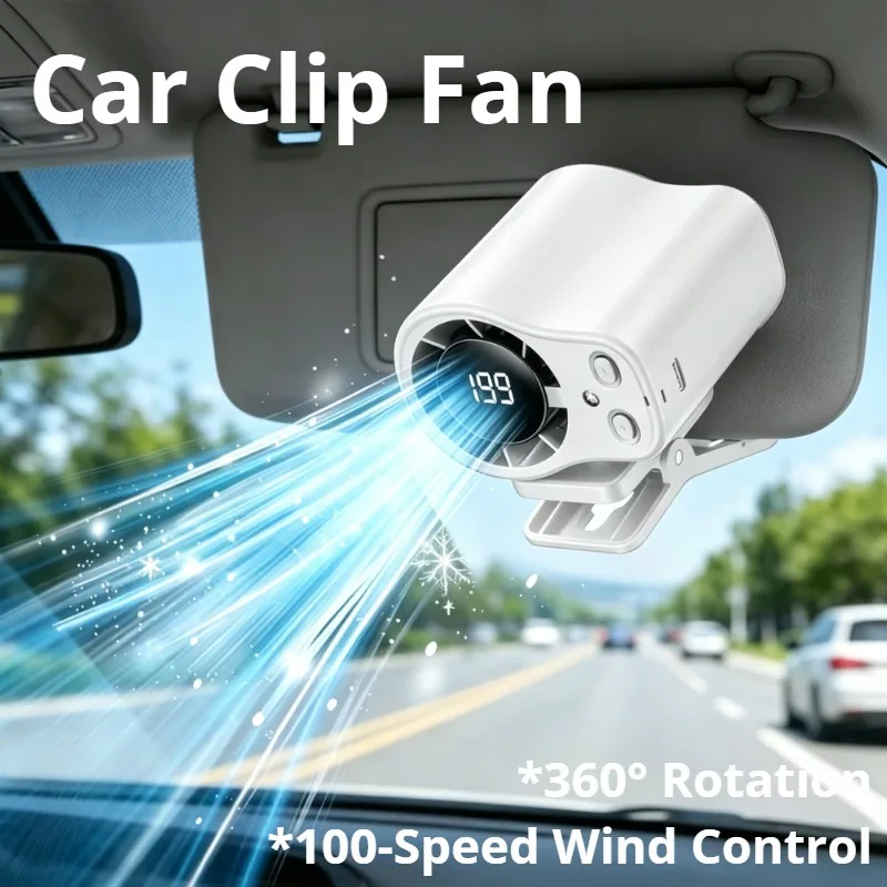 Semiconductor Cooling Car Fan USB Rechargeable Clip on Portable Desk Fans with LED Display 360 Rotation Quiet for Car Camping
Semiconductor Cooling Car Fan USB Rechargeable Clip on Portable Desk Fans with LED Display 360 Rotation Quiet for Car Camping
