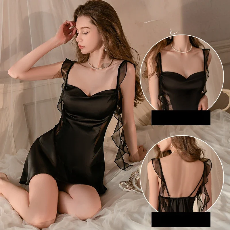 Sexy Lace Lingerie Women Nightwear Nightgowns Light Gowns Mini Dresses Loungewear Pink Pajamas Sleeveless Low Neck Pajamas New
Sexy Lace Lingerie Women Nightwear Nightgowns Light Gowns Mini Dresses Loungewear Pink Pajamas Sleeveless Low Neck Pajamas New