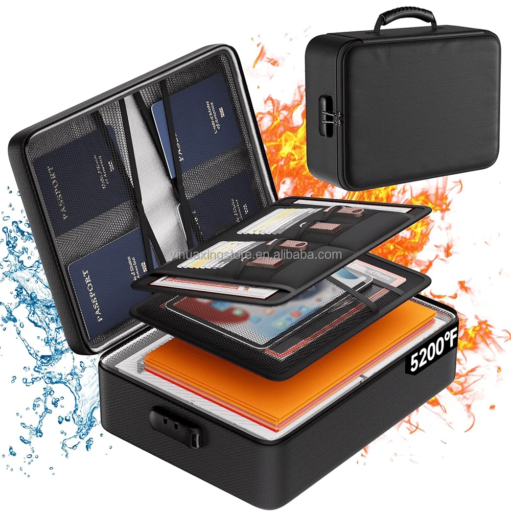 Модернизированная версия 5200 градусов по Фаренгейту, запираемая алюминиевая фольга, огнестойкая сумка для документов, теплоизолированный водонепроницаемый органайзер для файлов
Модернизированная версия 5200 градусов по Фаренгейту, запираемая алюминиевая фольга, огнестойкая сумка для документов, теплоизолированный водонепроницаемый органайзер для файлов