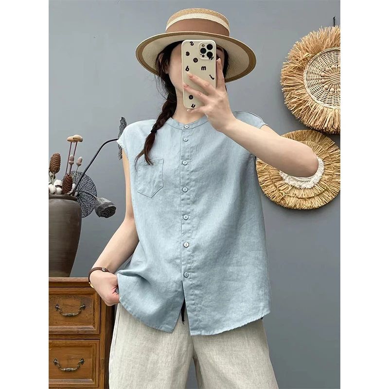 plus Size Cotton Linen Shirt Women's Fashionable Summer New Thin Outerwear Vintage Style Casual Loose Fit Button up Top
plus Size Cotton Linen Shirt Women's Fashionable Summer New Thin Outerwear Vintage Style Casual Loose Fit Button up Top