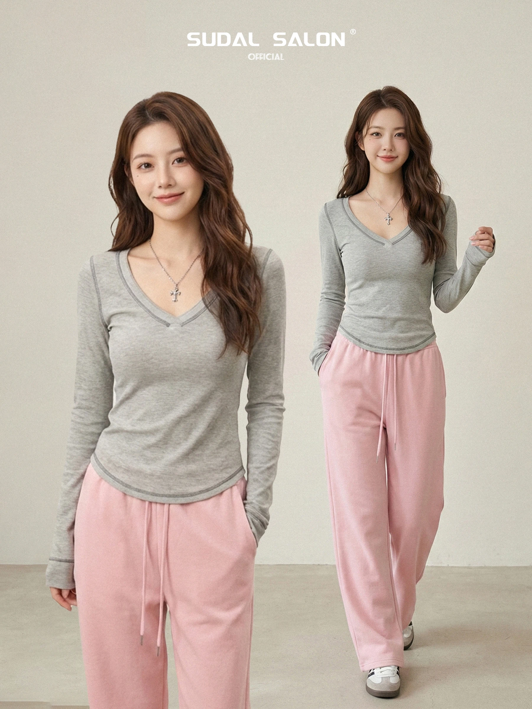 Ele Long Sve V-Ne T-irt Women's Early Spring New Korean Sle Slim Fit Base irt Top French Sle Universal Fit
Ele Long Sve V-Ne T-irt Women's Early Spring New Korean Sle Slim Fit Base irt Top French Sle Universal Fit
