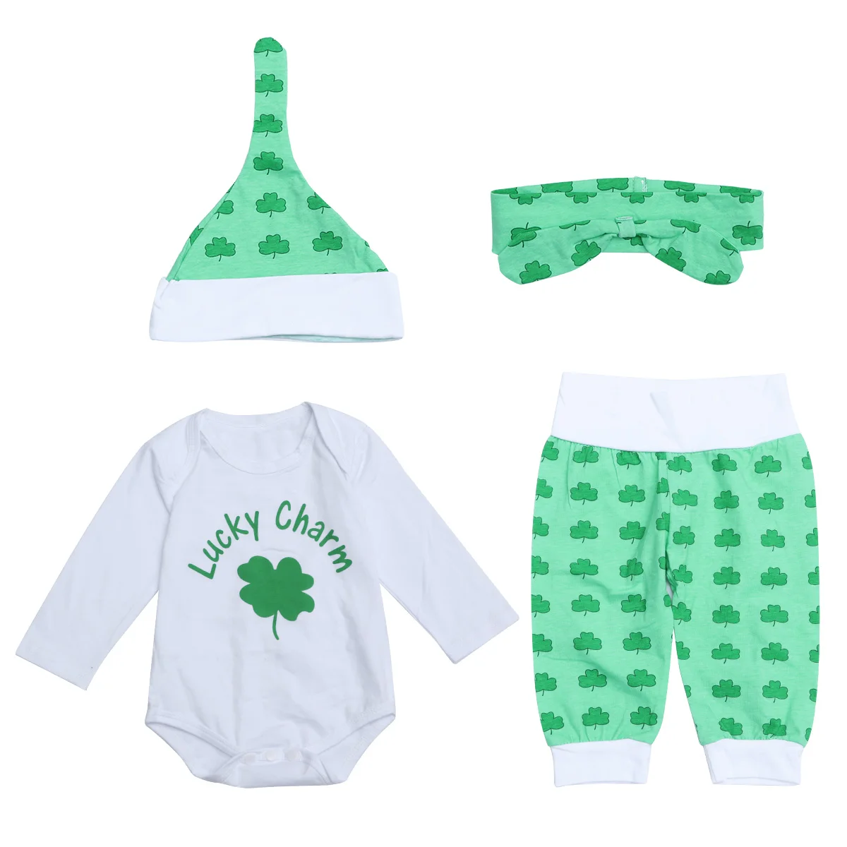 4 Pieces Set Green White Bodysuits Jumpsuits 12 18 Months Patricks Day Shamrock Baby Clothes Outfits Soft Cotton
4 Pieces Set Green White Bodysuits Jumpsuits 12 18 Months Patricks Day Shamrock Baby Clothes Outfits Soft Cotton