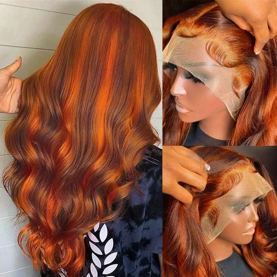 250 Density 4/350 Highlight 13x6 HD Lace Frontal Human Hair Wig Body Wave Ginger Orange Brown Colored 13x4 HD Lace Front Wigs
250 Density 4/350 Highlight 13x6 HD Lace Frontal Human Hair Wig Body Wave Ginger Orange Brown Colored 13x4 HD Lace Front Wigs