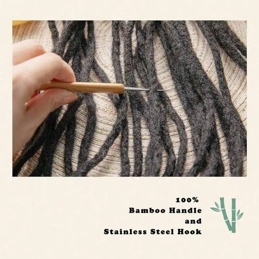 Dreadlock Crochet Hook With Bamboo Handle Stainless Steel Needle For Hair Locs Braiding
Dreadlock Crochet Hook With Bamboo Handle Stainless Steel Needle For Hair Locs Braiding