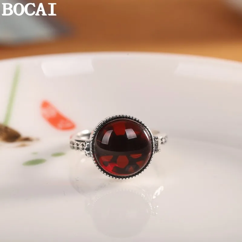 BOCAI S925 Sterling Silver Rings for Women Men New Fashion Eternal Rattan Pattern Crimson Amber Can be Opened Jewelry Wholesale
BOCAI S925 Sterling Silver Rings for Women Men New Fashion Eternal Rattan Pattern Crimson Amber Can be Opened Jewelry Wholesale