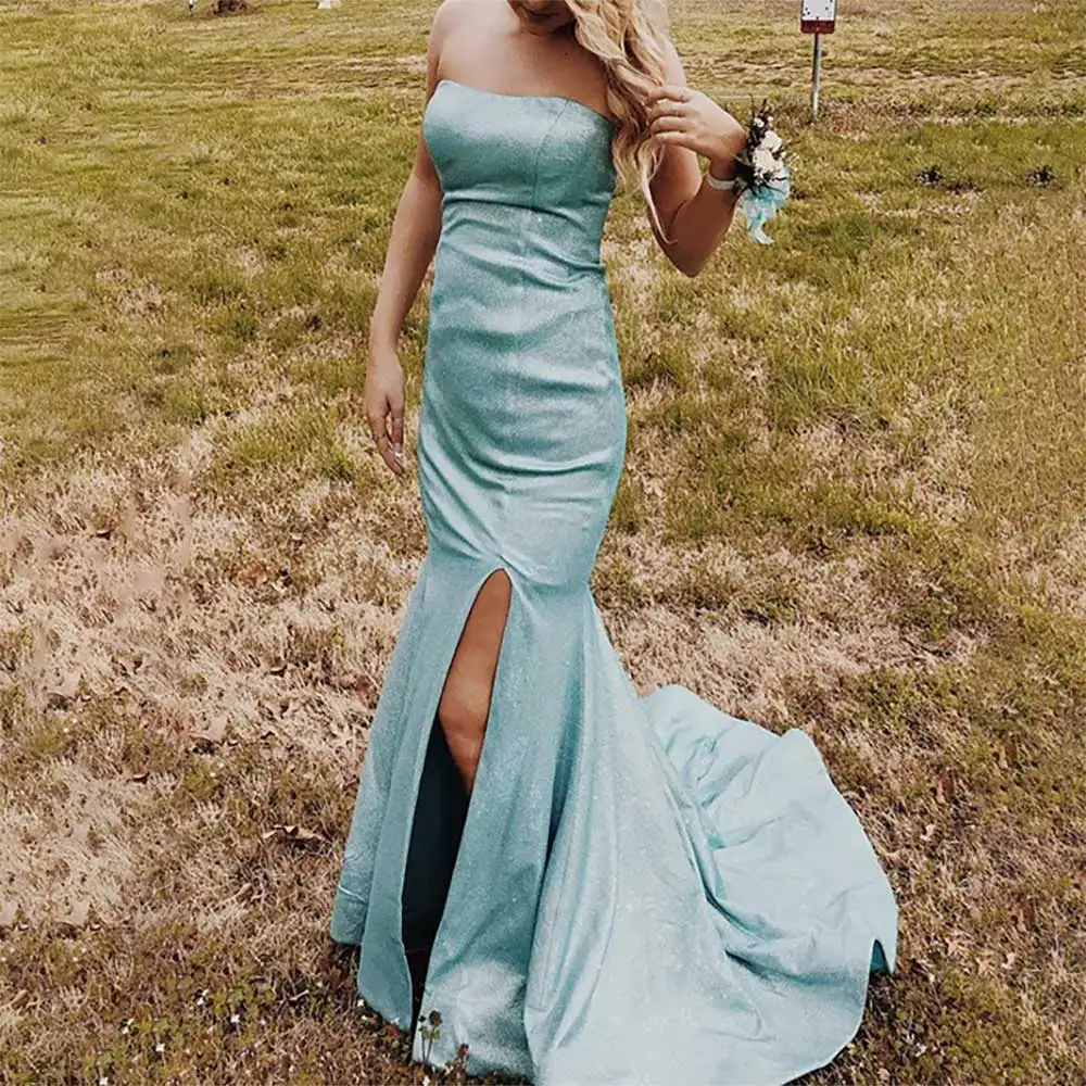 Glamorous Sleeveless Mermaid Evening Dress Side Slit Backless Design Court Train Prom Party Wedding Banquet Formal Event Dress
Glamorous Sleeveless Mermaid Evening Dress Side Slit Backless Design Court Train Prom Party Wedding Banquet Formal Event Dress