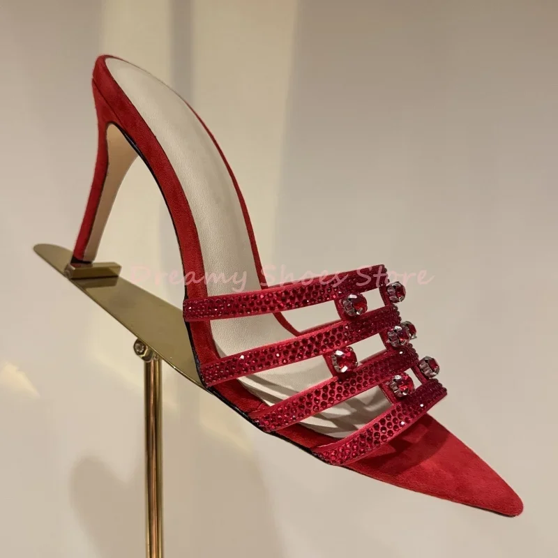 Красные замшевые тапочки на шпильке со стразами, женские блестящие туфли без шнуровки с кристаллами, модные роскошные вечерние модельные женские туфли на высоком каблуке
Красные замшевые тапочки на шпильке со стразами, женские блестящие туфли без шнуровки с кристаллами, модные роскошные вечерние модельные женские туфли на высоком каблуке