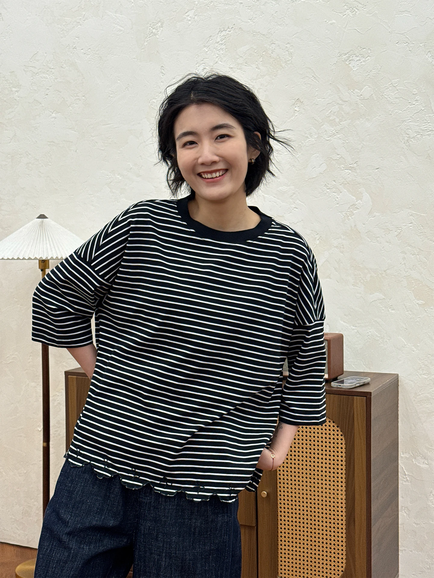 Langqing Women's Striped Seven-Quarter Sve T-irt Spring 2026 New Commute Sle Floral Design Sensation Inner Wear
Langqing Women's Striped Seven-Quarter Sve T-irt Spring 2026 New Commute Sle Floral Design Sensation Inner Wear