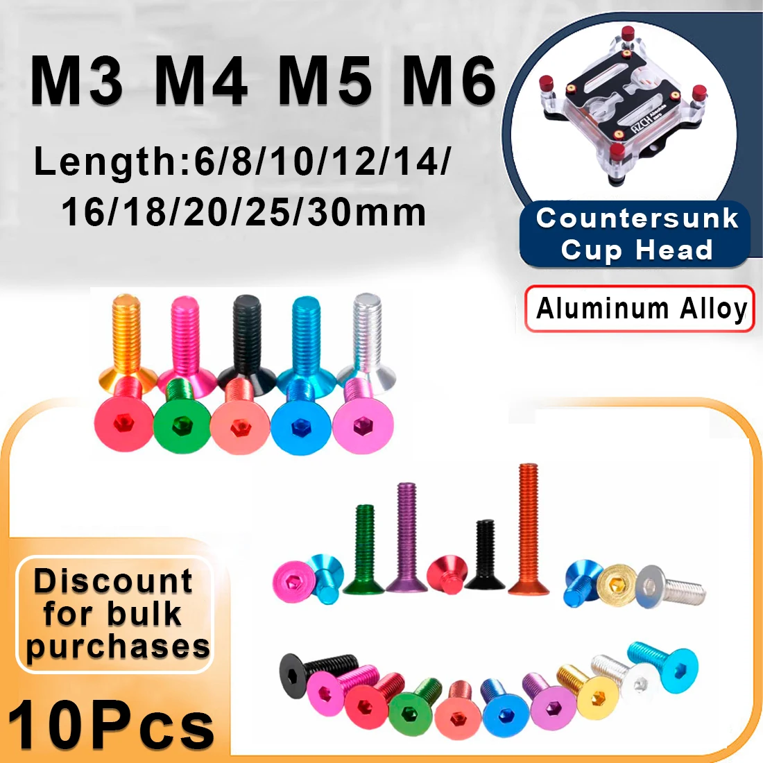 10pcs/lot DIN7991 Aluminum Allen Screws M3 M4 M5 M6x6/8/10/12/14/16 Flat Hex Socket Countersunk head Screws Bolts Anodized Color
10pcs/lot DIN7991 Aluminum Allen Screws M3 M4 M5 M6x6/8/10/12/14/16 Flat Hex Socket Countersunk head Screws Bolts Anodized Color