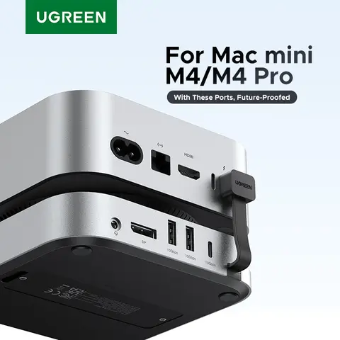 UGREEN Mac Mini Station d'accueil USB HUB type-c vers DP 4K240Hz M.2 NVMe emplacement SSD 10Gbps SD & TF 3.5MM pour Mac Mini M4 Dock & Stand