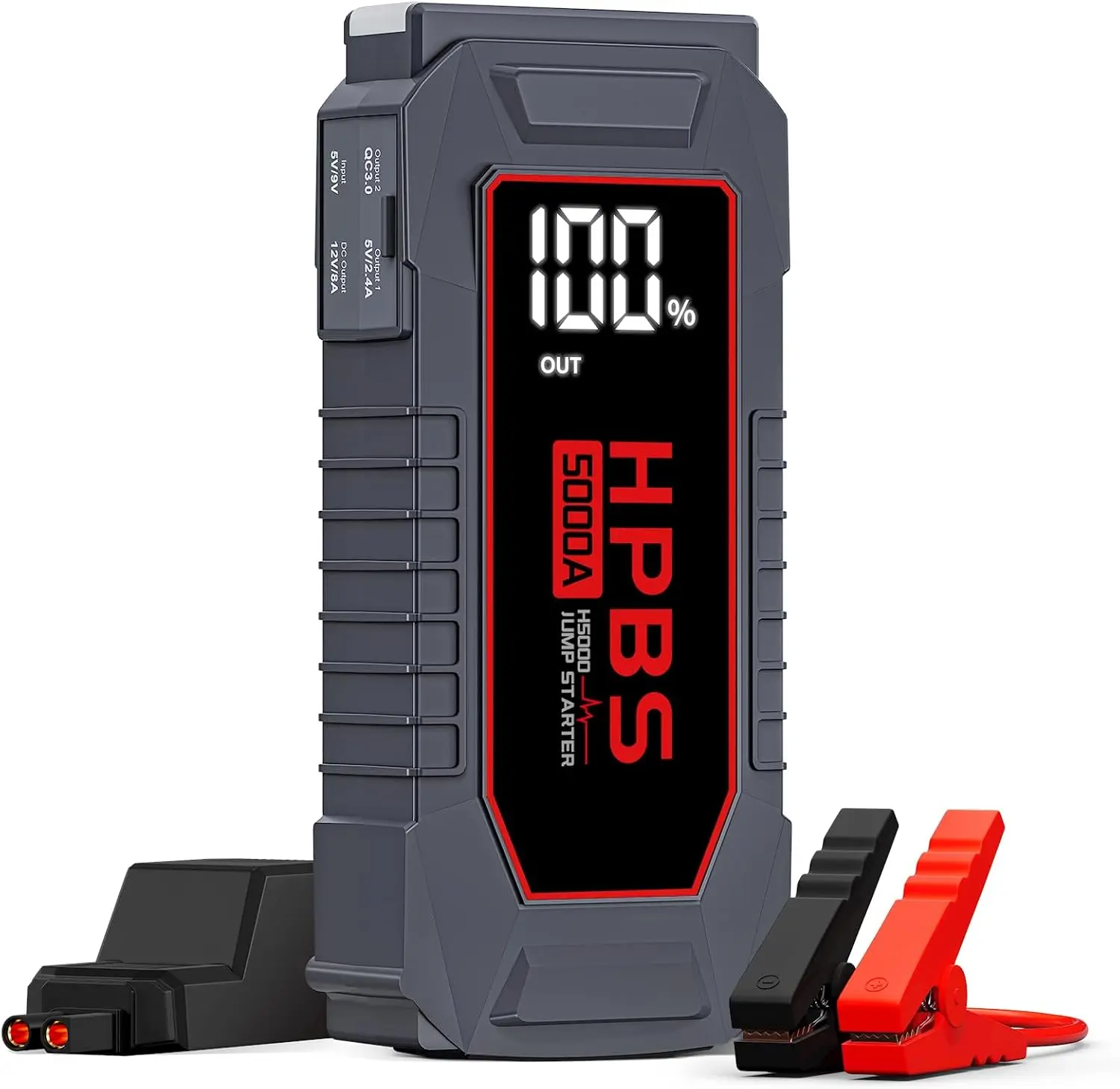 5000A Car Jump Starter with LCD Display for All Gas & 10L Diesel Engines
5000A Car Jump Starter with LCD Display for All Gas & 10L Diesel Engines