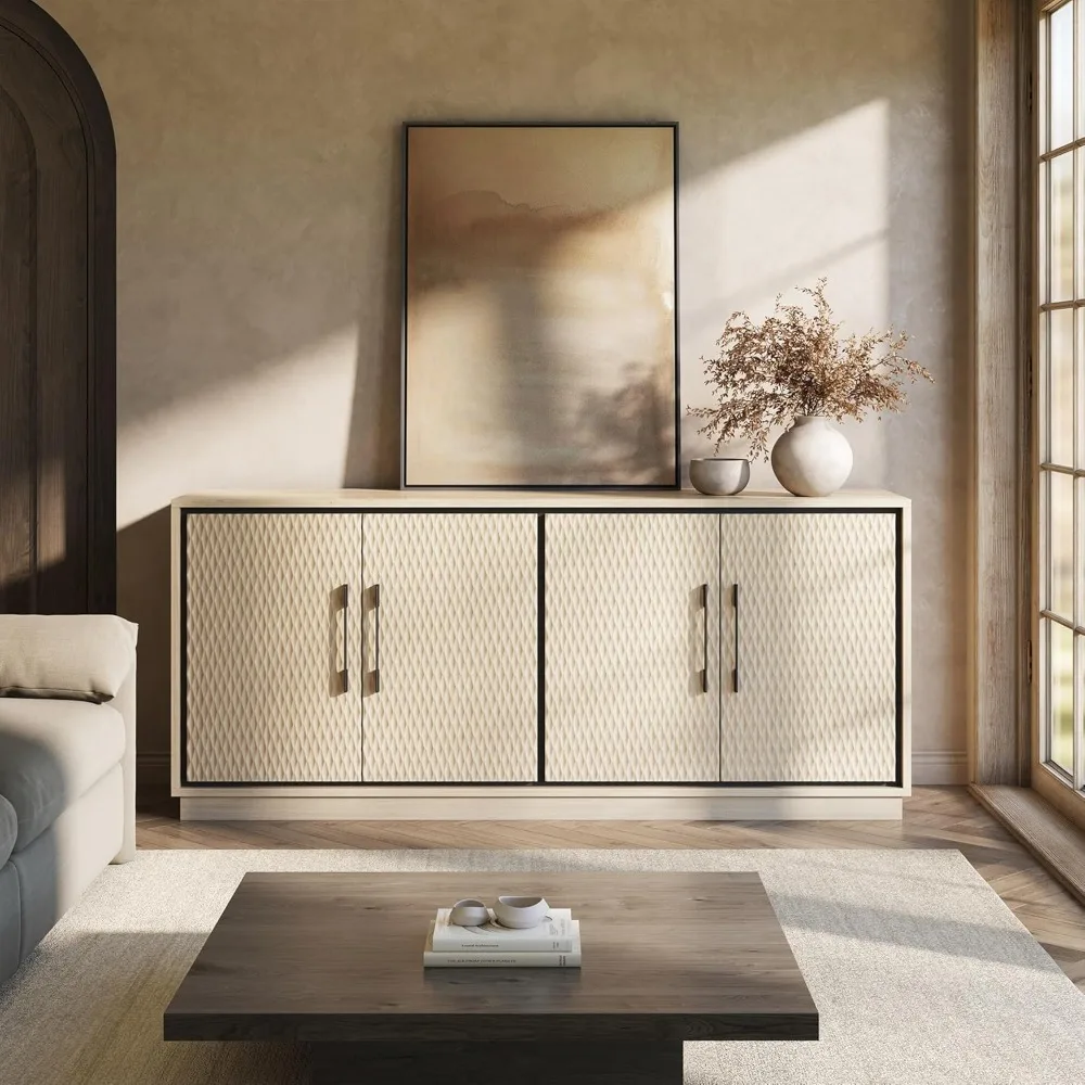 65 Inch Embossed Buffet Cabinet with Storage Space, Medieval Modern Side Panel Large Buffet Console Table
65 Inch Embossed Buffet Cabinet with Storage Space, Medieval Modern Side Panel Large Buffet Console Table