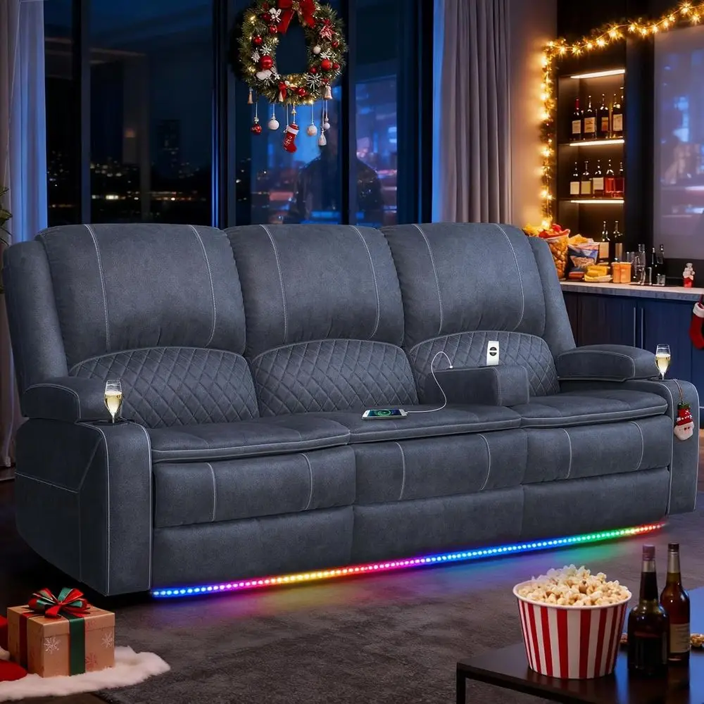 3-Seater Velvet Recliner Sofa with Home Theater Seating, Litable Ole, Removable Armrest, Storage, and USB Ports
3-Seater Velvet Recliner Sofa with Home Theater Seating, Litable Ole, Removable Armrest, Storage, and USB Ports