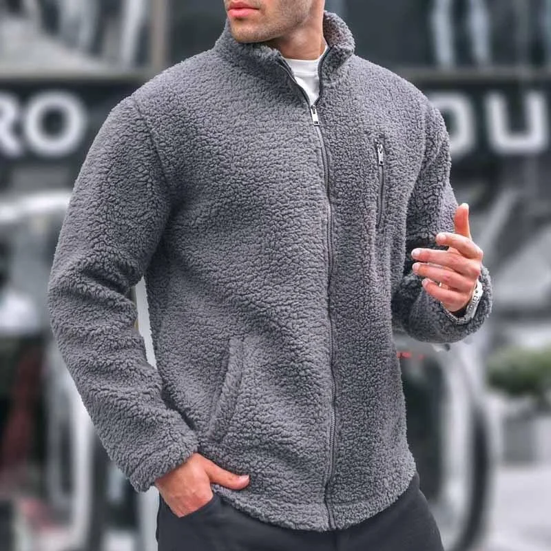 Casual Loose Men's Fleece Jacket Stand Collar Hoodie Coat Street Style Regular Thickness Outerwear Pure Color Zipper Decoration
Casual Loose Men's Fleece Jacket Stand Collar Hoodie Coat Street Style Regular Thickness Outerwear Pure Color Zipper Decoration