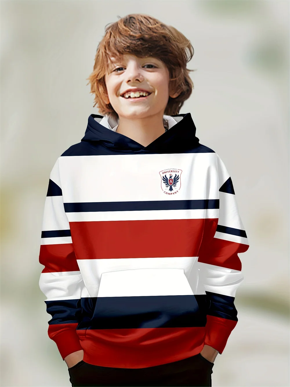 Children's Clothing 3D Stripe Print College Style Hoodie Casual Pocket Hooded Pullover Long Sleeve Spring Fall Boy Kids clothing
Children's Clothing 3D Stripe Print College Style Hoodie Casual Pocket Hooded Pullover Long Sleeve Spring Fall Boy Kids clothing