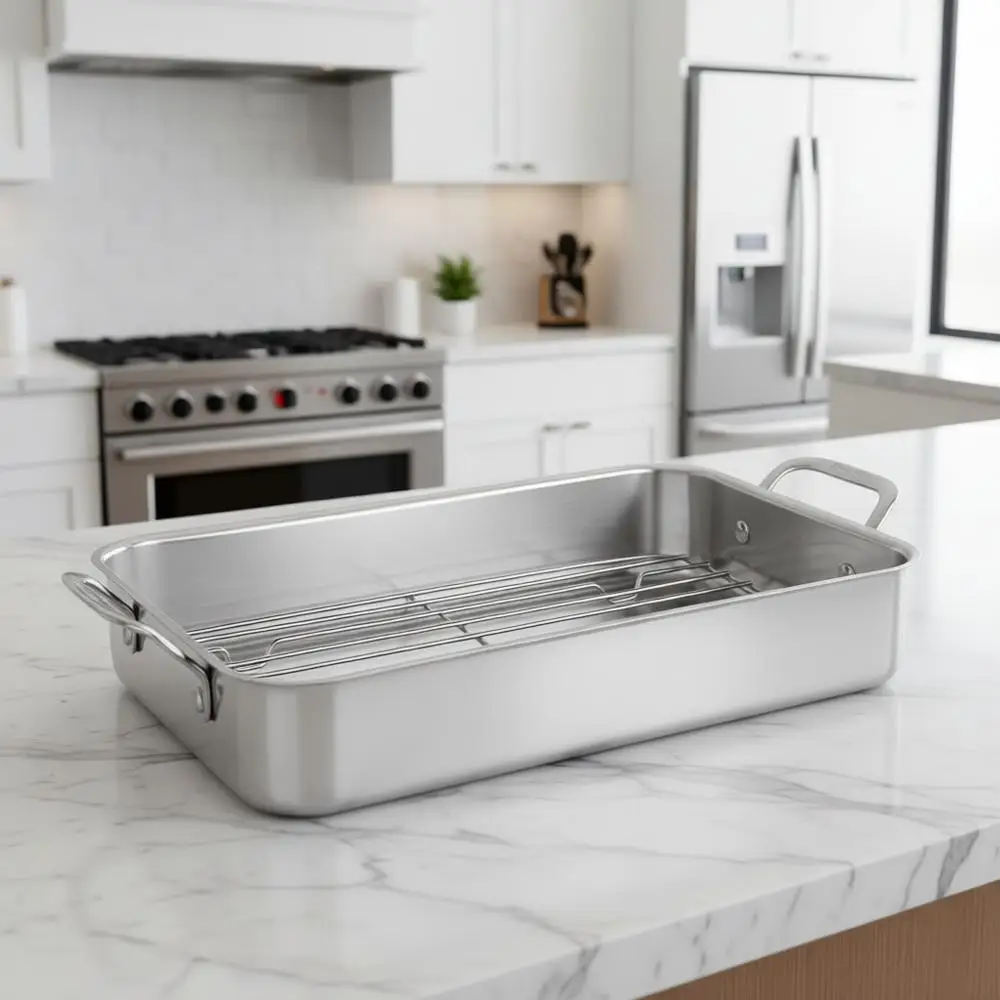 14-Inch Classic Cookware Collection - Lasagna Pan with Stainless Steel Roasting Rack
14-Inch Classic Cookware Collection - Lasagna Pan with Stainless Steel Roasting Rack