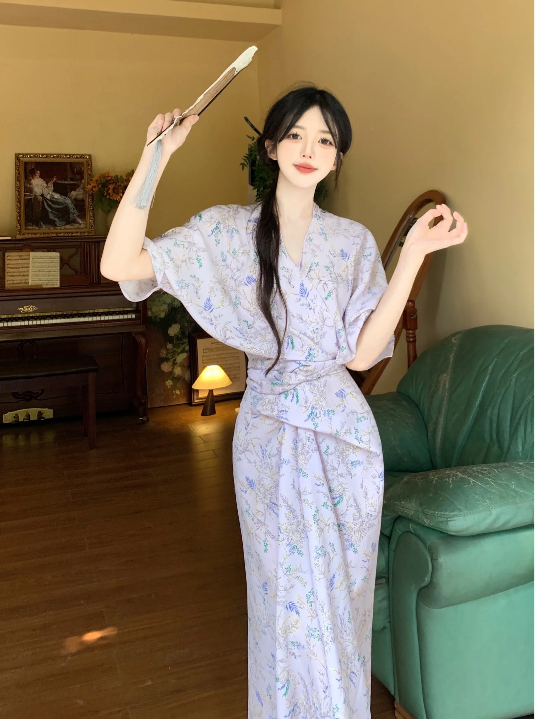 plus Size Women's Floral Print Cross V-Ne-Piece Dr Slimming Long Skirt Korean Sle Loose Fit Summer New Arrival
plus Size Women's Floral Print Cross V-Ne-Piece Dr Slimming Long Skirt Korean Sle Loose Fit Summer New Arrival