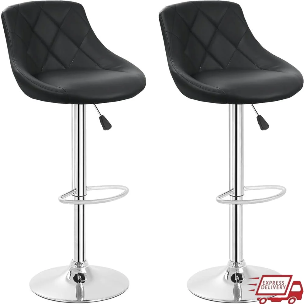 Swivel Bar Stools Set of 2 Adjustable Counter Chairs with Backrest PU Leather Ergonomic Design Kitchen
Swivel Bar Stools Set of 2 Adjustable Counter Chairs with Backrest PU Leather Ergonomic Design Kitchen