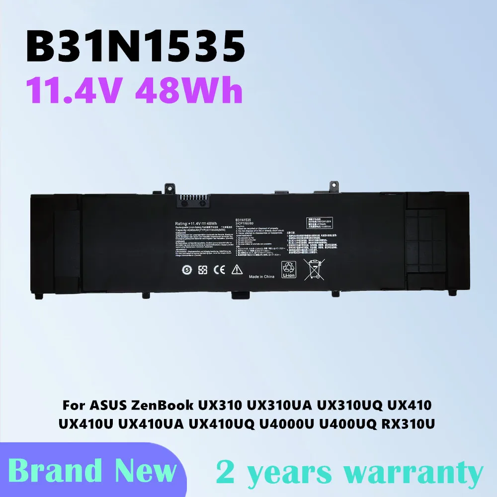 B31N1535 Аккумулятор для ноутбука Asus ZenBook UX410UA RX410U UX410UQ UX310UA U4000U U400UQ RX310U UX310UQ UX410 11,4 В 48WH
B31N1535 Аккумулятор для ноутбука Asus ZenBook UX410UA RX410U UX410UQ UX310UA U4000U U400UQ RX310U UX310UQ UX410 11,4 В 48WH