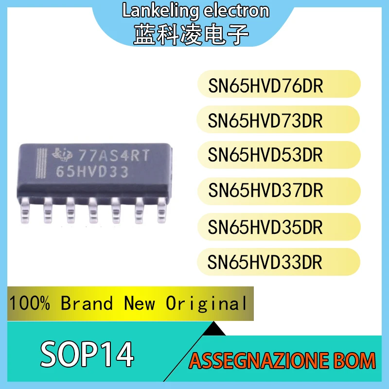 SN65HVD76DR SN65HVD73DR SN65HVD53DR SN65HVD37DR SN65HVD35DR SN65HVD33DR 100% Brand New Original Integrated circuit SOP14
SN65HVD76DR SN65HVD73DR SN65HVD53DR SN65HVD37DR SN65HVD35DR SN65HVD33DR 100% Brand New Original Integrated circuit SOP14