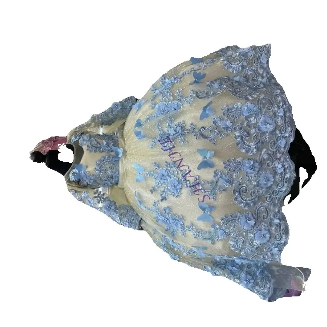 Luxurious Tulle Flower Girl Dress with Exquisite Blue Applique for Kids Customized Quality Birthday Wedding Evening Ball Gown
Luxurious Tulle Flower Girl Dress with Exquisite Blue Applique for Kids Customized Quality Birthday Wedding Evening Ball Gown