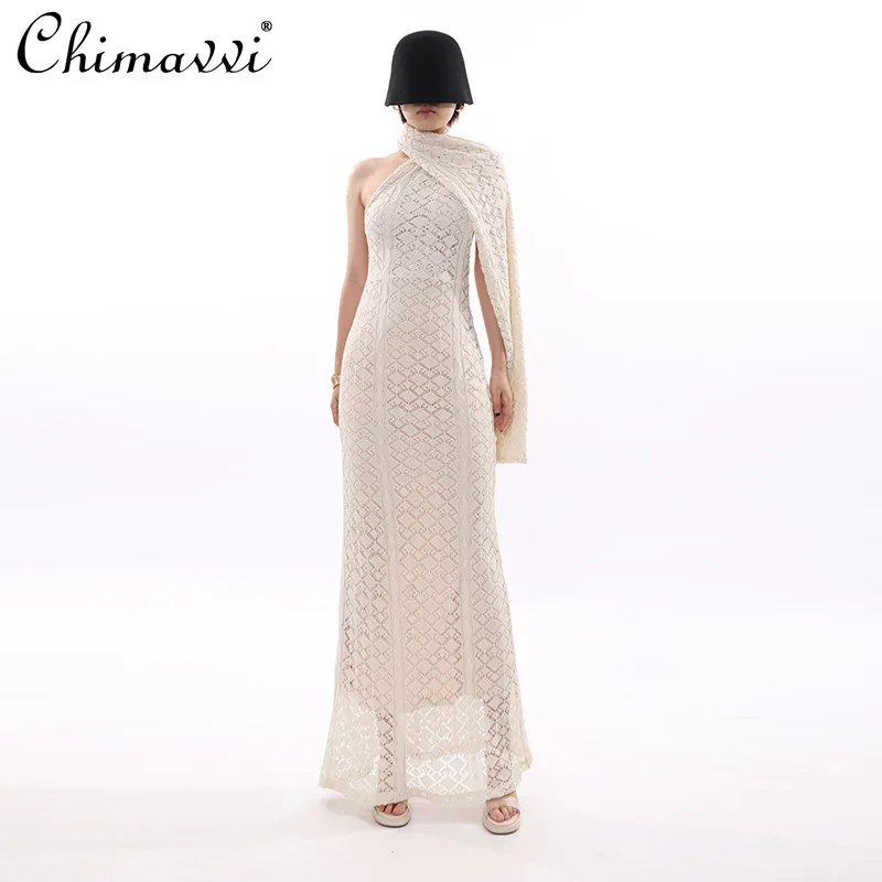 American Fashion Sexy Hot Girl Hollow Knitted Dress Halter Neck Backless High Waist Slim Fit Bodycon Long Dresses for Women
American Fashion Sexy Hot Girl Hollow Knitted Dress Halter Neck Backless High Waist Slim Fit Bodycon Long Dresses for Women