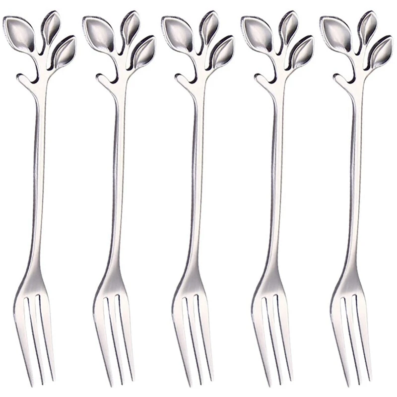 Вилка из нержавеющей стали, ручка в форме листа, десертная вилка, кухонные аксессуары для фруктов, салатов, мяса. Серебристый 5 предметов
Вилка из нержавеющей стали, ручка в форме листа, десертная вилка, кухонные аксессуары для фруктов, салатов, мяса. Серебристый 5 предметов