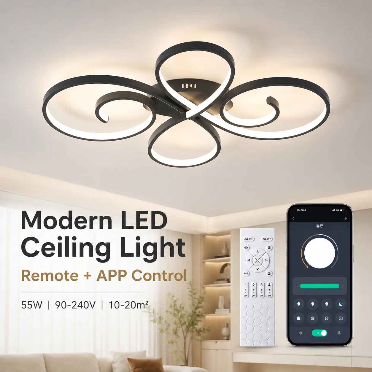 LED Ceiling Light Modern Nordic Lamp 110V 220V APP Remote Control 3 Colors Dimmable For Bedroom Living Room
LED Ceiling Light Modern Nordic Lamp 110V 220V APP Remote Control 3 Colors Dimmable For Bedroom Living Room