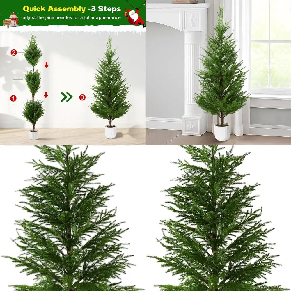 4-футовая искусственная рождественская елка Norfolk сосны с белым горшком для домашнего и офисного праздничного декора
4-футовая искусственная рождественская елка Norfolk сосны с белым горшком для домашнего и офисного праздничного декора