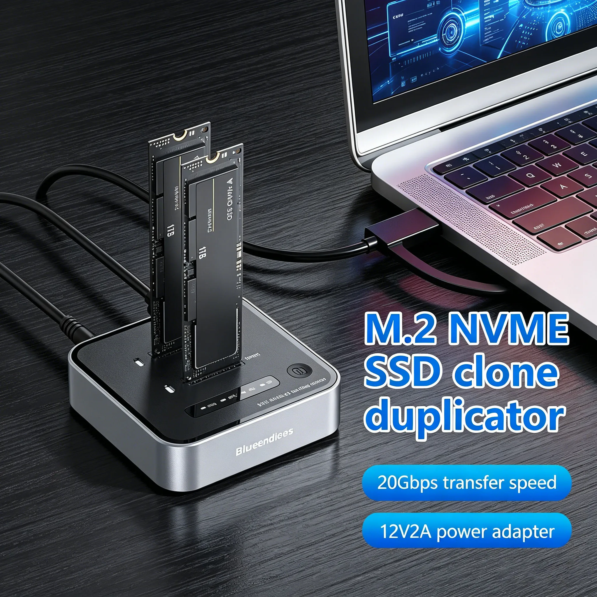 Flagship Dual-Bay M.2 NVME SSD Clone M.2 NVme SSD reader 20Gbps USB3.2 Type C OFFline Clone Duplicator NVme PCIE Enclosure
Flagship Dual-Bay M.2 NVME SSD Clone M.2 NVme SSD reader 20Gbps USB3.2 Type C OFFline Clone Duplicator NVme PCIE Enclosure