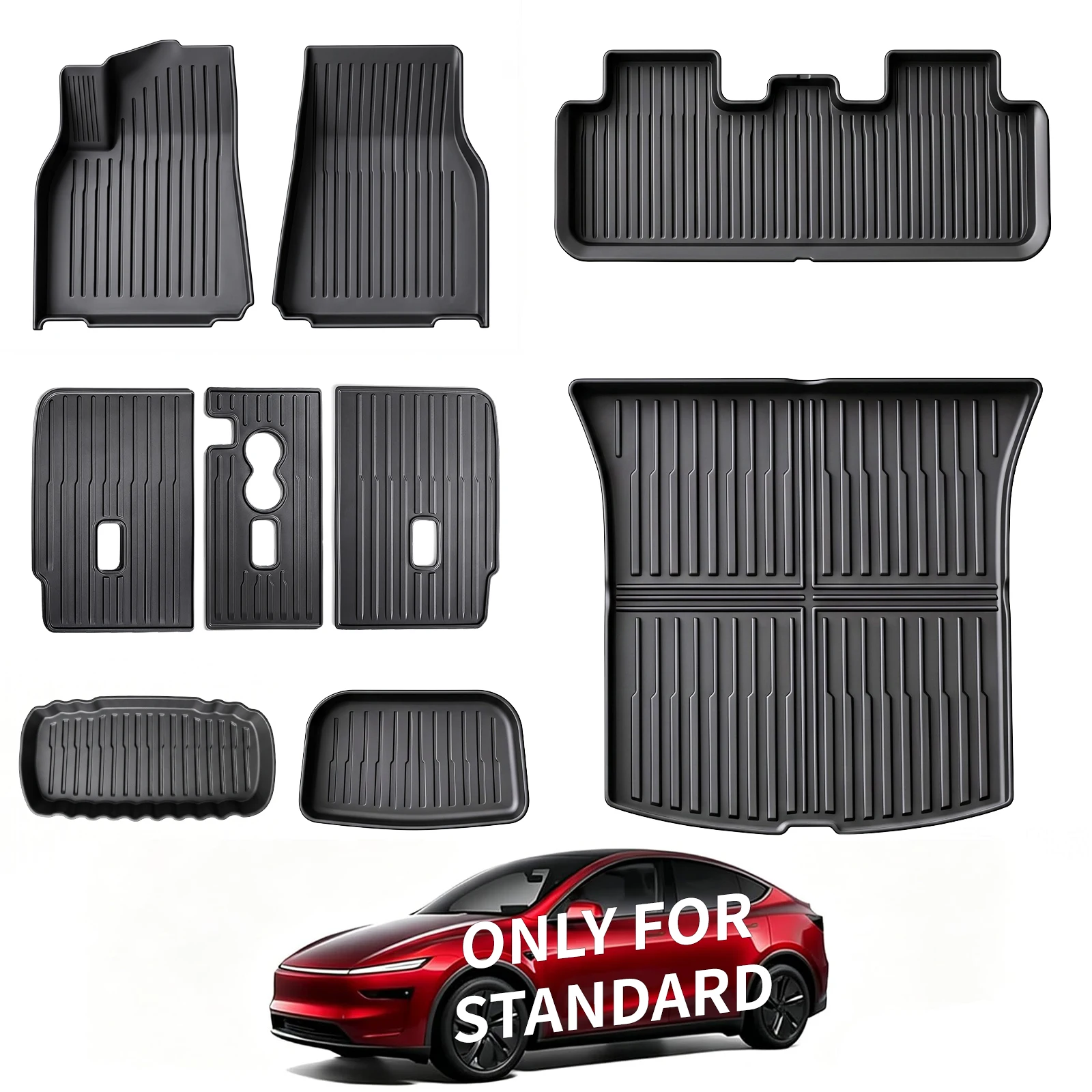 TPE Car Floor Mats for 2025 2026 Tesla Model Y Juniper Standard, Easy to Clean & Non-Slip – Full Set All-Weather Trunk/Frunk/Cargo Liner & Rear Seat Back Protector, Tesla Model Y Juniper Accessories 7pcs
TPE Car Floor Mats for 2025 2026 Tesla Model Y Juniper Standard, Easy to Clean & Non-Slip – Full Set All-Weather Trunk/Frunk/Cargo Liner & Rear Seat Back Protector, Tesla Model Y Juniper Accessories 7pcs