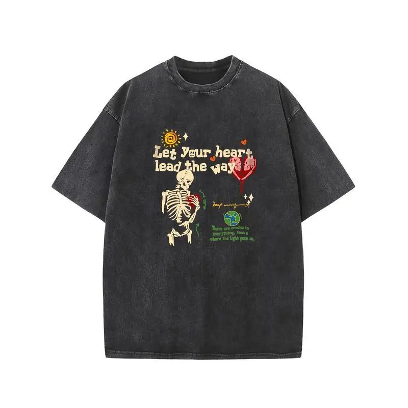 Skeleton Graphic T Shirt Women Oversized Streetwear Tee With Heart Balloon Earth Print and Motivational Quote Washed Vintage Top
Skeleton Graphic T Shirt Women Oversized Streetwear Tee With Heart Balloon Earth Print and Motivational Quote Washed Vintage Top